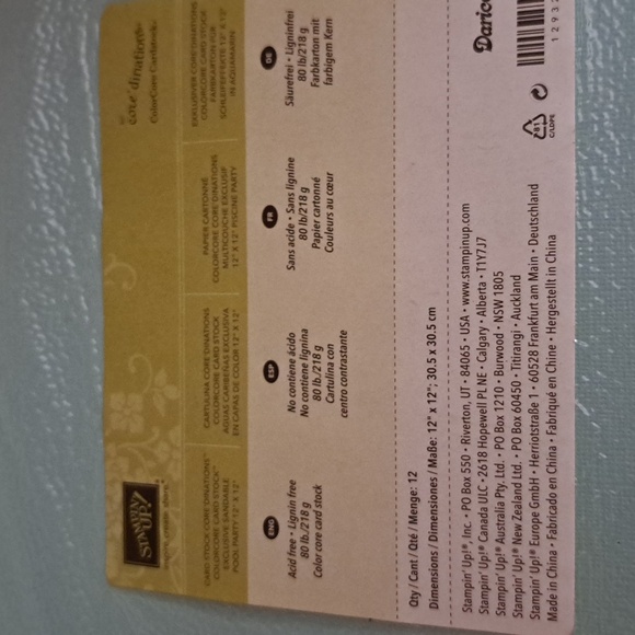 Stampin Up cardstock 12 x 12 36 sheets in 3 packages - Picture 4 of 7